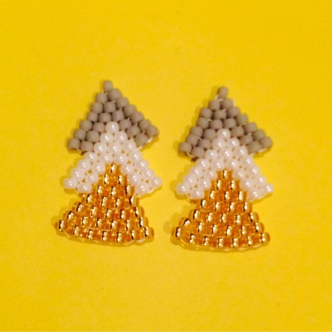 カクカク△ つながるツリーイヤリング/ピアス