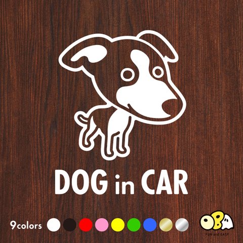 DOG IN CAR/ウィペットB カッテイングステッカー KIDS IN CAR・BABY IN CAR・SAFETY DRIVE