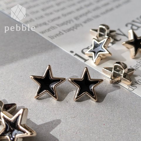 【6pcs】星 スター アクリルボタン ブラック