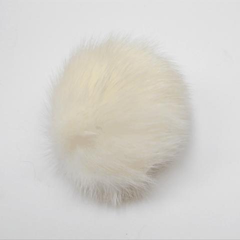 SHAREKI  ミンクファー ボール(天然）(カン付き） ホワイト　1セット1個入り 80mm  fur-8cm-wh