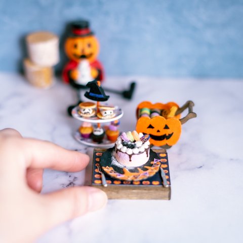 ハロウィンミニカートセット🎃【ハロウィンマカロンケーキ】