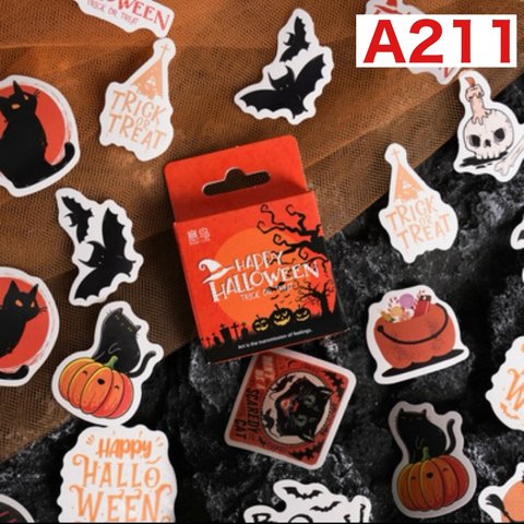 A211♡Happy Halloween♡海外ステッカー♡フレークシール♡