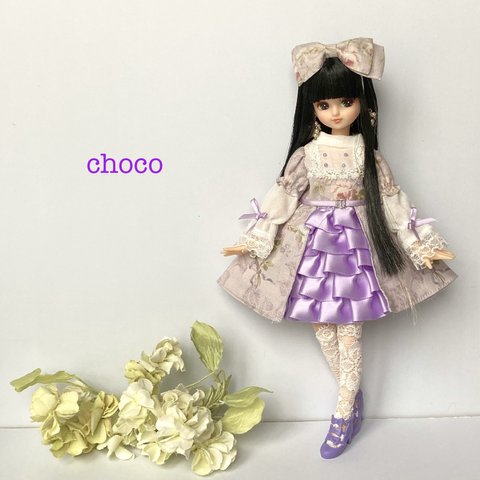 リカちゃん服　ブライス服　ロリータドレス　パープルドリーム💜