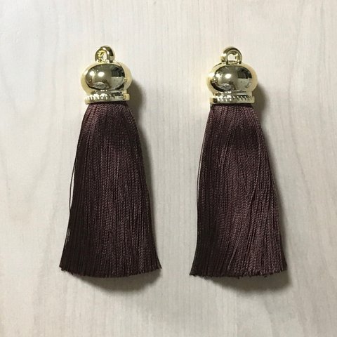 BROWN GOLD TASSEL CHARM BEADS PARTS