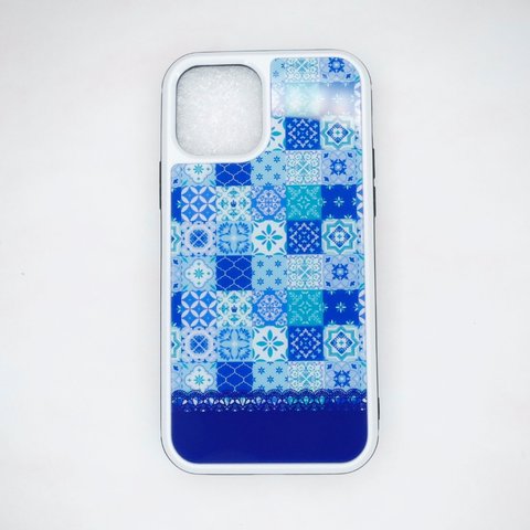 【送料無料】強化ガラス製iPhoneケース【モロッコタイル】