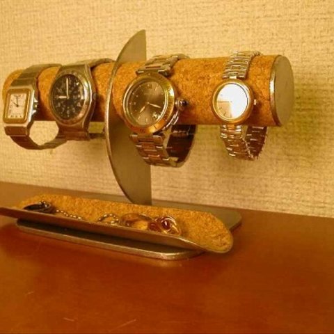 名入れ　刻印　ラッピング　腕時計4本掛けロングトレイ付きハーフムーン腕時計スタンド　img204