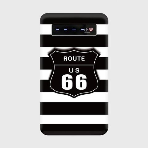 ≪受注生産≫モノトーン モバイルバッテリー ROUTE66 ボーダータイポ