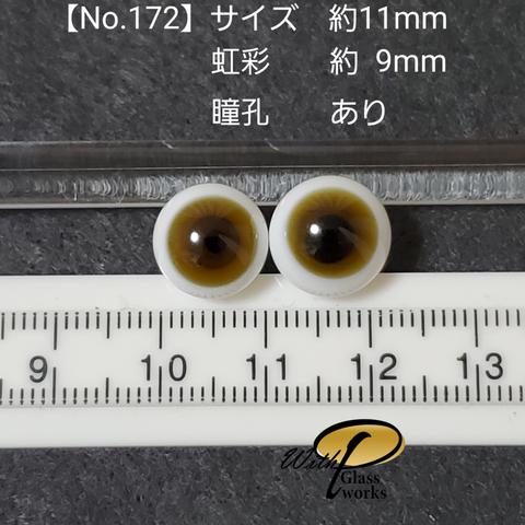 【No.172】グラスアイ(約 11mmサイズ(虹彩 約 9mm/瞳孔あり))