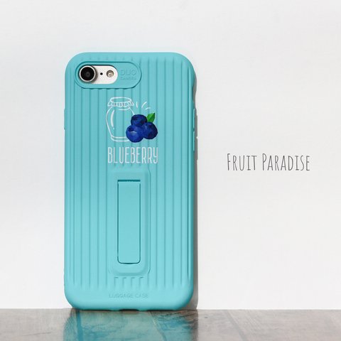 iPhone ケース iPhoneSE2 / iPhone8 / iPhone7 ライトブルー【  ブルーベリー 】アイフォンカバー ラゲッジケース