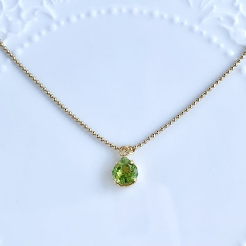 ペリドットのネックレス ❇︎ オリーブグリーンの透き通る輝き ❇︎  Minette☆ NE069   ❤︎ 天然石❤︎