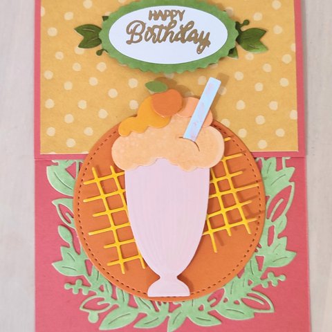 誕生日カード　🍒『SHERE A MILKSHAKE』　 stampinup 　 スタンピンアップ　 rosecraft