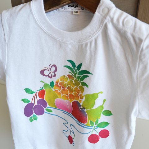 〇名入れ無料〇 子供用Tシャツ～フルーツ～  ホワイト