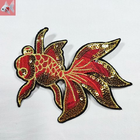 ◆スパンコール金魚の帯留め飾り①