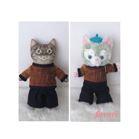 猫・犬人形の服👕(ジェラトーニのハンドパペットにも着れるよ)