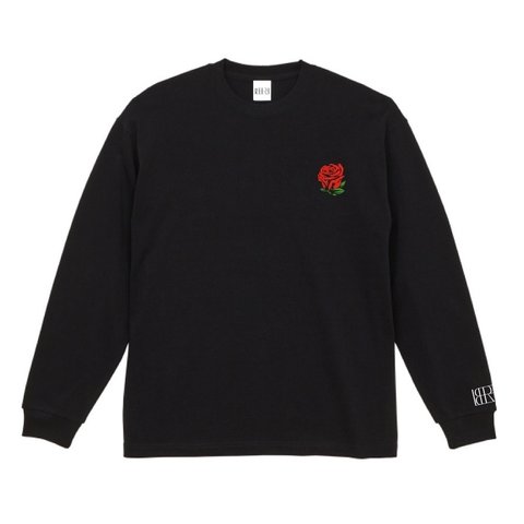 ROSE COTTON LONG SLEEVE T-SHIRT- 1COLOR- BLACK