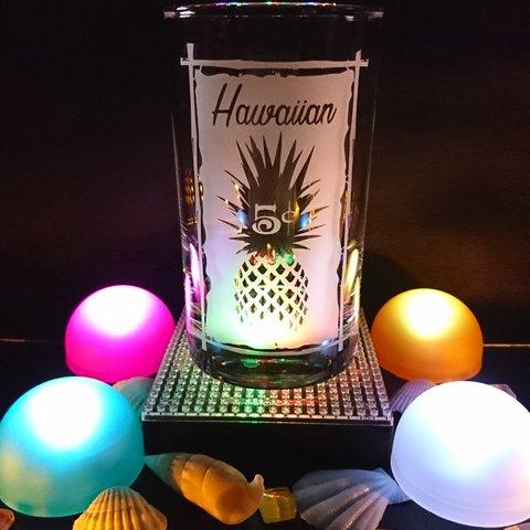  Hawaiian pineapple shop【サンドブラスト彫刻グラス】