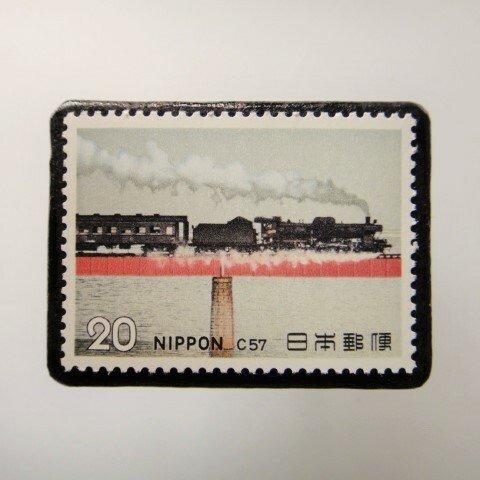 日本 　鉄道 切手ブローチ 3956