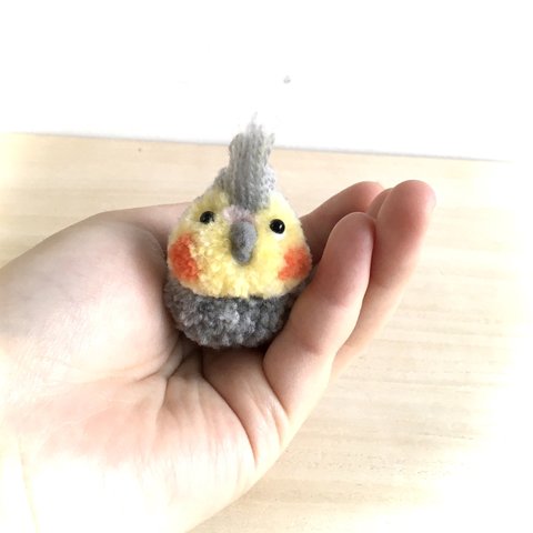 ちびちびもけもけオカメインコ(パイド)さんのキーホルダー(ボールチェーン)