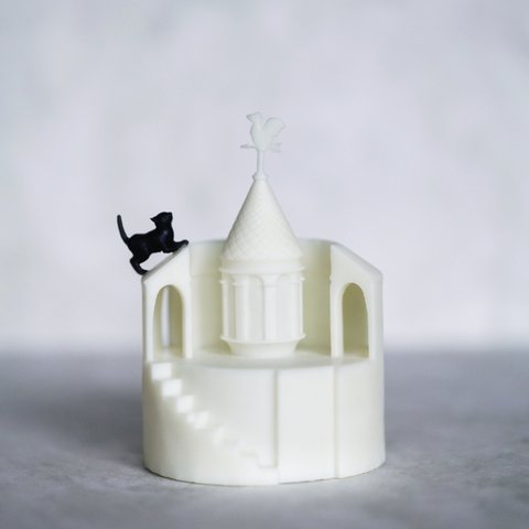 「猫町」のランプ：風見鶏の塔【特集掲載】 - 3DプリントのLEDキャンドルカバー 