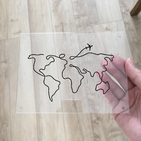 お洒落インテリアプレート　世界地図　イラスト