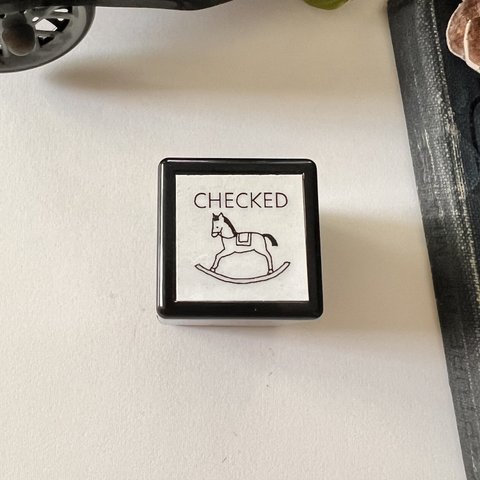 木馬「CHECKED」スタンプ《浸透印》