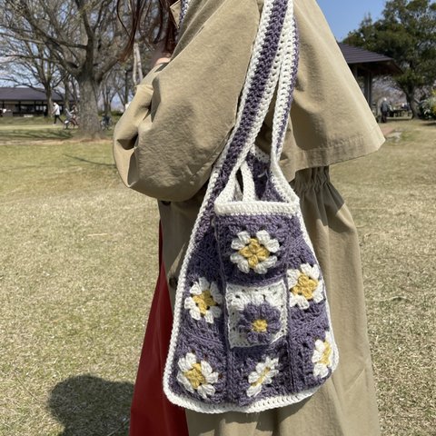 【送料無料】かぎ針編みトートバッグ