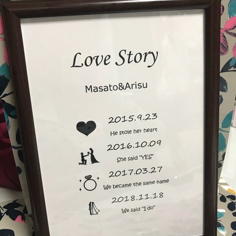 A4サイズ ウェルカムボード  結婚式 ラブストーリー