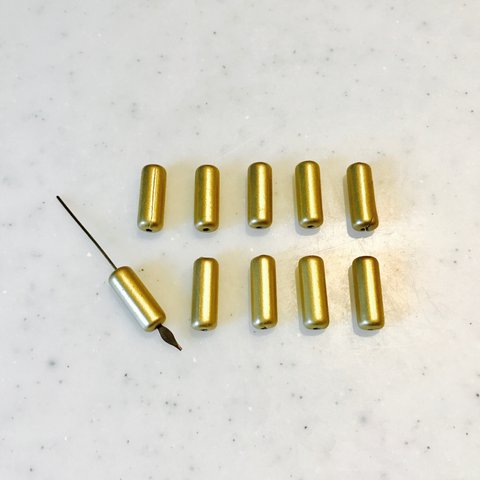 Matte Gold Tube Beads