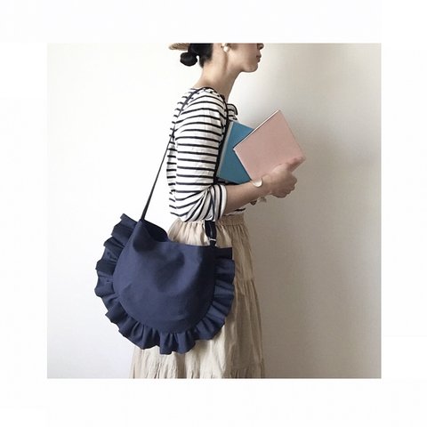 【受注生産】frill shoulder bag （navy）