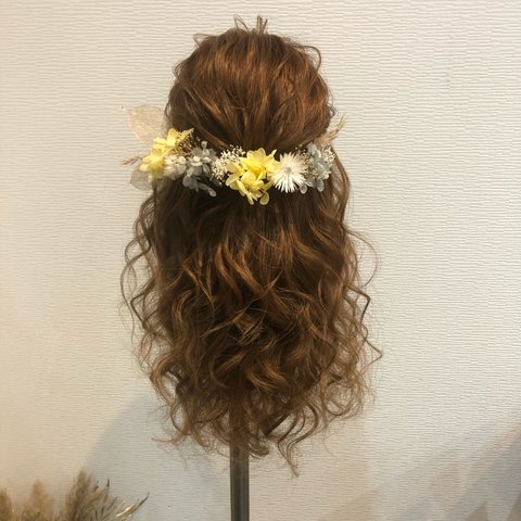 ✴︎ドライフラワーヘッドドレス✴︎ブライダル/ウェディング/結婚式/成人式/卒業式/和装ヘア/成人式ヘア/ブライダルヘア／白無垢/和装髪飾り/和装飾り/成人式髪飾り