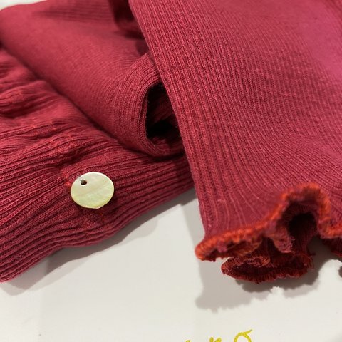 綿100％「赤紅」☆子供用レギンス90-150㎝ 選べるサイズ＆長さ＆裾仕上げ