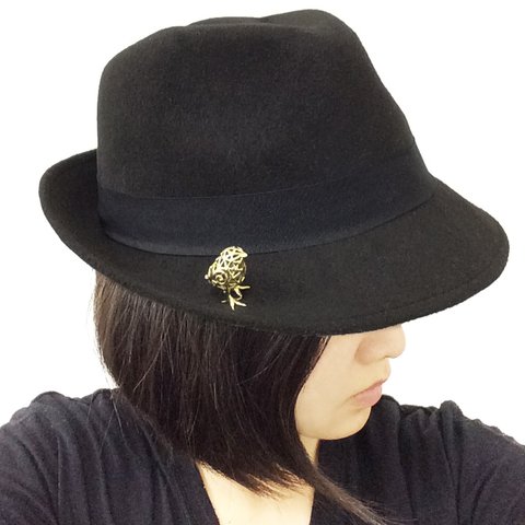 真鍮ひよこ立体ハットピン【Pio by Parakee】brass chick  hat pin