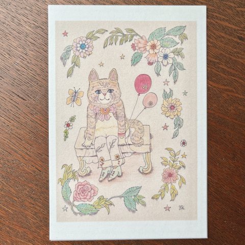 「春の日の猫のお嬢さん」ポストカードセット