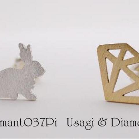 Usagi & Diamond　ピアス　【adamant037Pi】