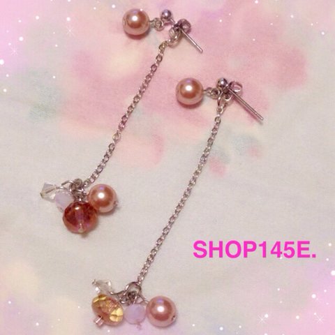 【浴衣にも】シンプル可愛い We Love PINK💖〜ピアス