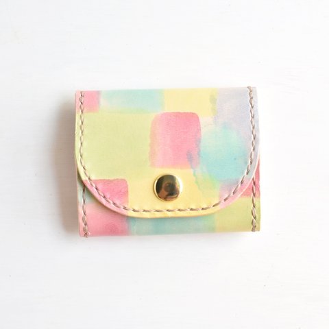 革の手染め財布 「パステル姫  No.230（ボックス型小銭入れ/コインケース）」