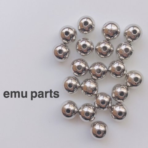 ８ミリmetalbeads silver20p