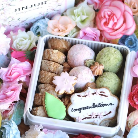 選べるメッセージ☆桜のクッキー缶（S）
