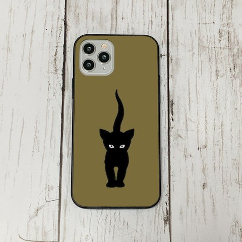 スマホケース17 期間限定 iphone 強化ガラス おしゃれ 北欧 猫シルエット2　アンティーク　運気　かわいい　絵画 iface