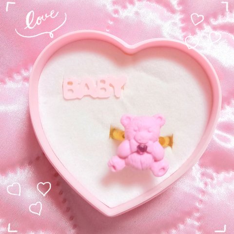 Pink bear リング