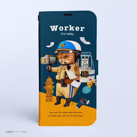 「WORKER 働くネコ。」Original手帳型iPhoneケース