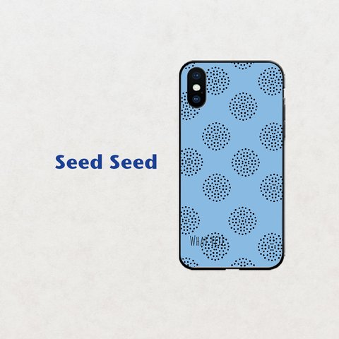 【Seedシード】 ブルー　 スマホケース　iphone android ほぼ全機種対応