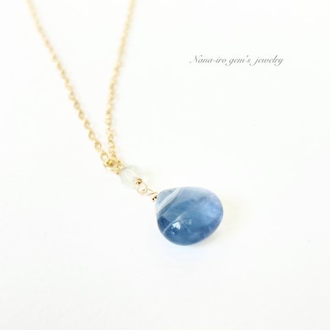14kgf bluegreen fluorite necklace