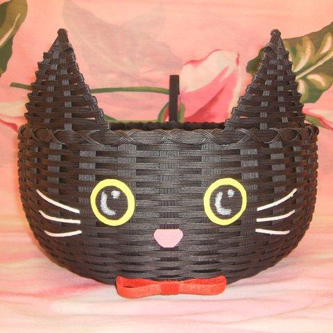 【売り切れごめん】猫のベッド・ねこ鍋かご・M（黒）