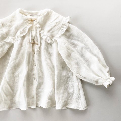 ◯ big collar linen blouse ◯ yuka haseyama