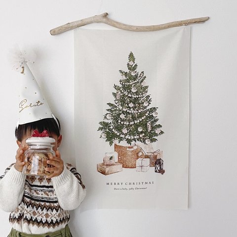 Christmas  tapestry /  ornament tree | コットンリネン | クリスマス | ツリー