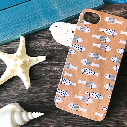 天然木♡おさかな ★iPhone★WOOD FISH♪ ウッド フィッシュ スマホケース 