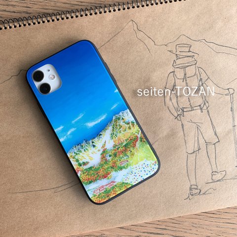 【晴天登山】背面ガラス スマホケース