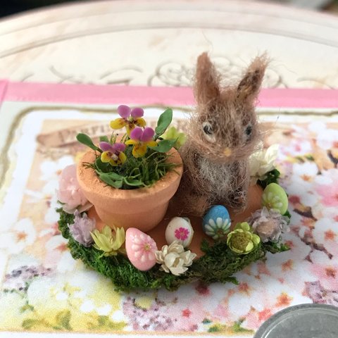 ミニチュア  イースター🐰うさぎ たまご パンジー💐セット