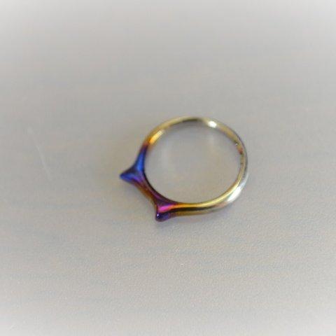 titanium ring・チタンリング・何か小さい青紫の耳・０号